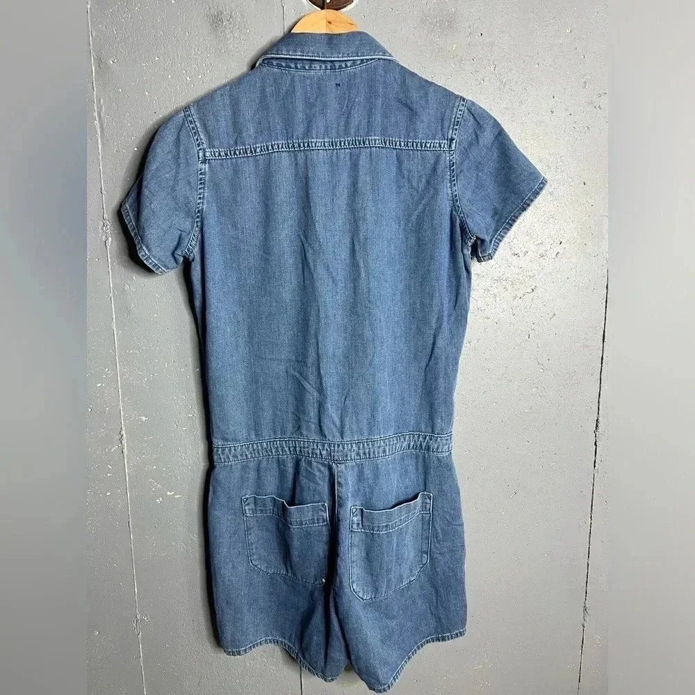 River Island denim drawstring romper.  Size 6
